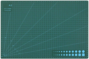 izone Professional Self-Healing 5 Layered Double Sided Durable Non-Slip PVC Cutting Mat -A3(Green, 17 x 11 Inch/ 43x 28 cm) Cutting Mat