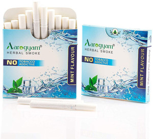 Aarogyam Herbals Tobacco Free and Nicotine Free Cigarette For Relieve  Stress and Mood Enhance Product - Mint Flavour - 2 Packets (20 sticks)  Smoking Cessations Price in India