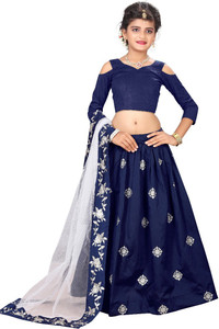 F Plus fashion Girls Lehenga Choli Party Wear Embroidered Ghagra, Choli, Dupatta Set
