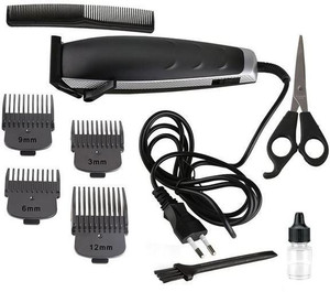 Kemei Heavy Duty Electric Wired Beard Trimmer Mustache Trimmer for Men Runtime: 120 min Trimmer for Men (Black) Trimmer 120 min  Runtime 4 Length Settings