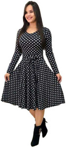 NOWT Women A-line Black Knee Length Dress