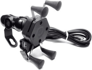 ऑटोपॉवर्ज़ MultiFunctional Mobile Holder with USB Charger Mototrcycle Mobile Holder Bracket बाइक मोबाइल चार्जर