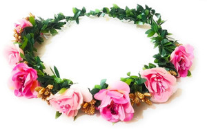 SHREE BALAJI Flower Pearl Gracious Tiara/Crown Head Band Hair Accessory Set