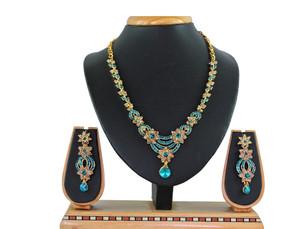VATSALYA creation Alloy Gold-plated Turquoise Jewellery Set
