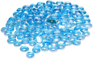ERCOLE 1 Kg Glossy Shiny Decorative Polished Round Smooth Glass Pebbles For Home Landscape Aquarium Fish Tanks Outdoor Garden Decoration Polished, Carved, Regular Round Fire Glass Pebbles