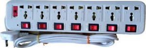 D-DEVOX +7 Socket Extension board| 6 Amp| Fuse|3 Yards Cable 7 7  Socket Extension Boards