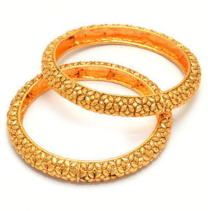 Jewar Mandi Brass Gold-plated Bangle Set