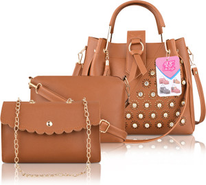 Live Fashion Women Tan Messenger Bag