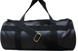JAISBOY Gym Bag Body Building Pu Leather Duffle Gym Bag & Sports Bag For Men and Women For Fitness - Bag Size 38cm x 22cm x 22cm - Black Color with side Pocket Duffel Without Wheels