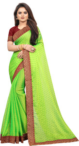 G JELLY FASHION TREE Solid/Plain Bollywood Jacquard, Art Silk Saree