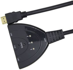 Lasmo TV-out Cable 3 Port HDMI 4K Switch Splitter with Pigtail Cable for 4K 3D HD 1080P