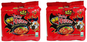 Samyang 2X Spicy Hot Chicken Flavour Instant Korean Noodles - 140gm*10Pack (5Pack X 2 Combo) Hakka Noodles Non-vegetarian