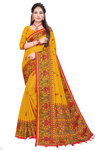 vaanisri Printed Daily Wear Cotton Jute Saree