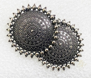 Udefine Oxidised Silver Plated Handmade Circle Earrings, Stud Earring Alloy Stud Earring