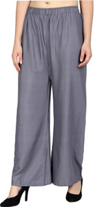 ZAVERA Flared Women Grey Trousers