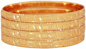 Shining Diva Metal Cubic Zirconia Gold-plated Bangle