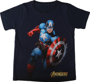 Marvel Avengers Boys Printed Polycotton, Cotton Blend Regular T Shirt