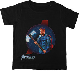 Marvel Avengers Boys Printed Polycotton, Cotton Blend Regular T Shirt
