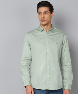 LOUIS PHILIPPE Men Solid Casual Light Green Shirt