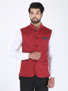Amogue Solid Men Waistcoat