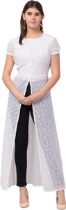 vashist Women A-line White Maxi/Full Length Dress