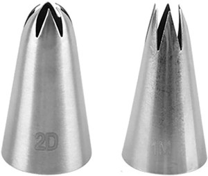 Bake world 2D,1M IIcing Nozzle Stainless Steel Star Icing Nozzle