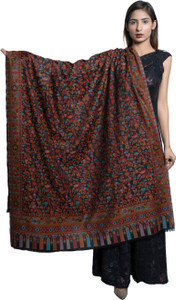Mizash Wool, Pashmina Paisley, Floral Print, Woven Women Shawl