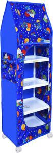 FLIPZON Baby 5 Shelve Unbreakable Material PVC Collapsible Wardrobe