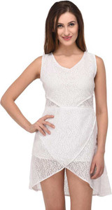 ADDICTED ATTIRE Women Layered White Mini/Short Dress