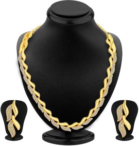 ZENEME Alloy Gold-plated Gold Jewellery Set