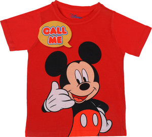 Mickey Mouse Family Boys Printed Polycotton Regular T Shirt