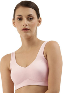Enamor Full Coverage, Wirefree A106 Cotton Lounge Slip-on Women Sports Lightly Padded Bra