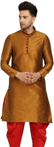 Over Crowd Men Solid Straight Kurta