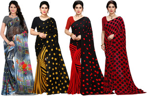 kashvi sarees Paisley, Ombre, Geometric Print, Floral Print Daily Wear Georgette Saree