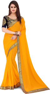 kashvi sarees Solid/Plain Bollywood Chiffon Saree
