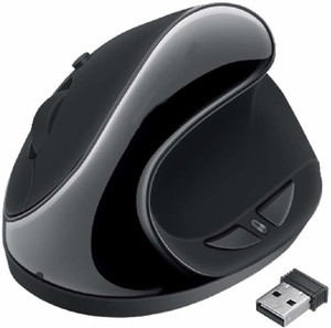 microware Wireless Mouse 2.4G Ergonomics Vertical Optical Mouse with Nano Receiver 4 Adjustable DPI 800/ 1200/ 1600/2400 Rechargeable 6 Buttons for Computer Notebook PC Laptop Mac-b00k (White) Wireless Optical  Gaming Mouse  with Bluetooth