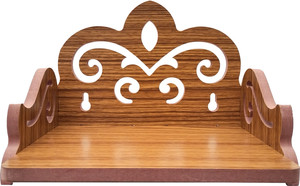 Rudrax ANTIQUE ENGINEERED MDF SMALL SINGHASAN & HINDOLA FOR DIVINE Engineered Wood Home Temple