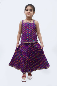 KRSALA Girls Lehenga Choli Ethnic Wear Striped Ghagra Choli