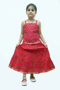 KRSALA Girls Lehenga Choli Ethnic Wear Striped Ghagra Choli