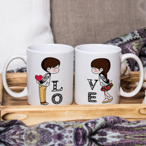 Flipkart SmartBuy LOVE Couple Ceramic Coffee Mug Price in India