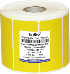tudko 70 mm X 35 mm Chromo Self Adhesive Paper Label