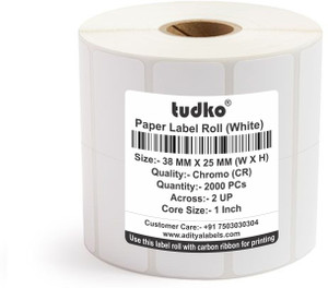 tudko 38 mm X 25 mm Chromo Self Adhesive Paper Label