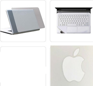 SDM 3in1 Combo of Premium Quality Trink Crystal Clear Stretchable Transparent Skin for Laptop with trackpad and with (A.P.P.L.E) logo for macbook convertion for 15.6 inches Combo Set Combo Set