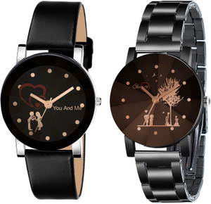 Shunya 532 - 545 Leather & Stainless Steel Strap Analog Watch - For Girls