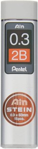 PENTEL Mechanical Pencil Lead, Ain Stein, 0.3mm, 2B (C273-2B) Lead Pointer