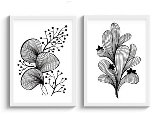 4-Piece Framed Black And White Floral Wall Art Set - Minimalist Canvas Prints For Living Room, Hallway And Bedroom Decor ENHD10076 - The Home Depot