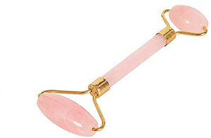 Aravli Roller Facial Massager for Face, Eye, Neck Roller Facial Massager Natural Rose Quartz Massage Stone Anti Aging Manual Massage Tool For Face Eye Neck Foot Massage Treatment Therapy Roller Brightens Skin Massager