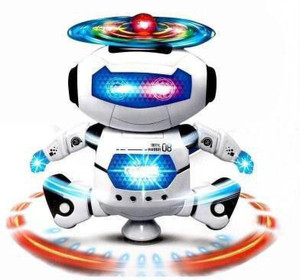 Freshh Club Electronic Dancing Robot Toy for Kids, 360° Body Spinning Walking Robot Toy