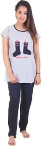 Adi & Adi Women Printed Multicolor Top & Pyjama Set