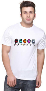 Widersoft Printed Men Round Neck White T-Shirt